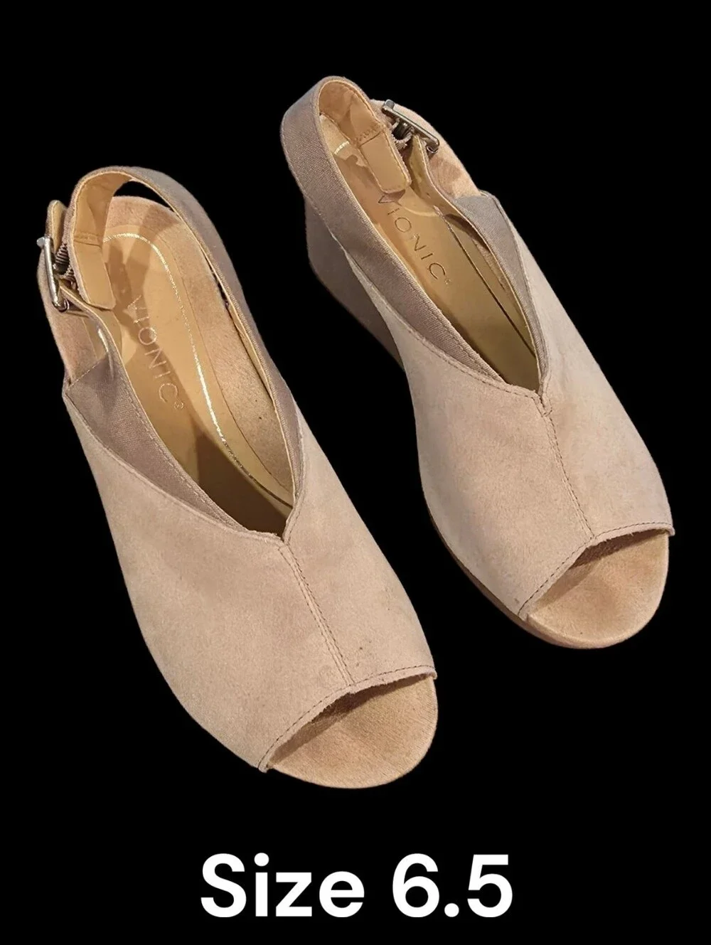 Women's Open-Toe Wedge Slingback Sandals in Light Gray